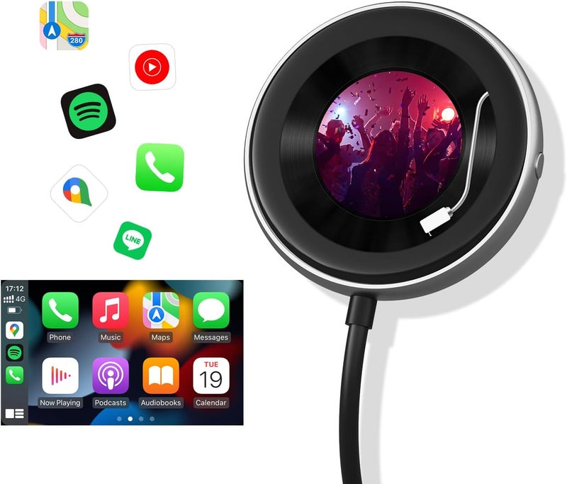 Ottocast CarPlay Clip Wireless Adapter - Seamless Apple CarPlay for iPhone, Plug & Play, Clips to Vent, Custom Screen, Fresh Scent. - Image 1